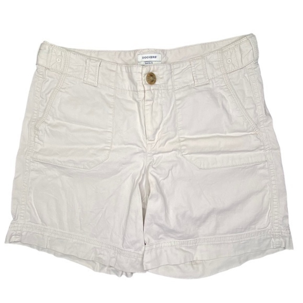 Dockers Favorite Fit Shorts Cream Cotton Stretch Shorts Size 4